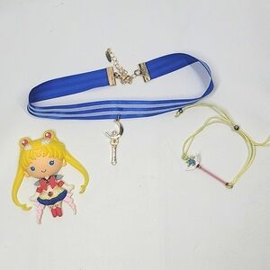 Sailor Moon Choker, Bracelet and Magnet Set